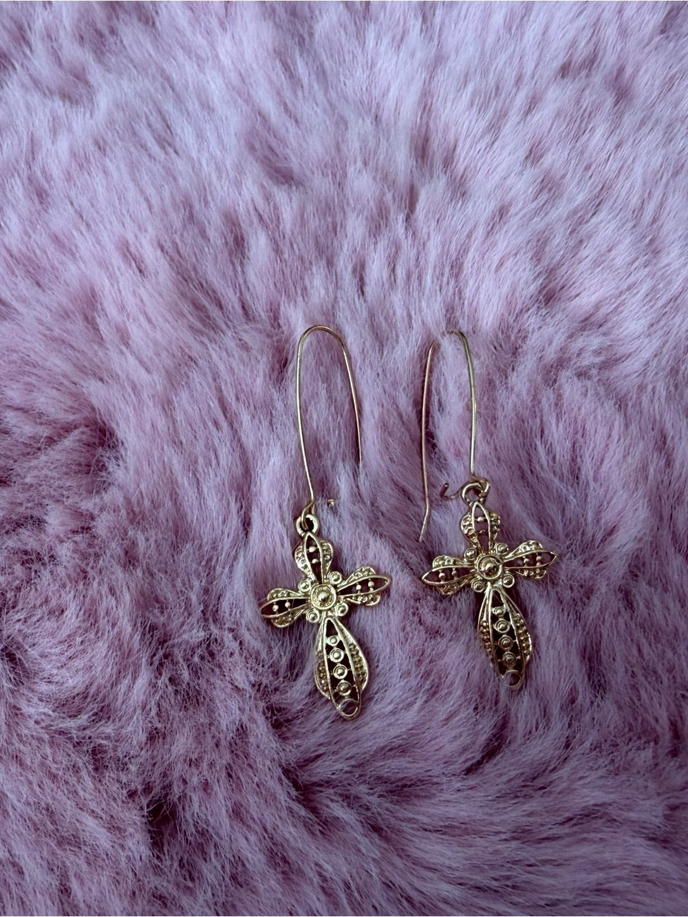 Gold Cross Drop Earrings⚜️